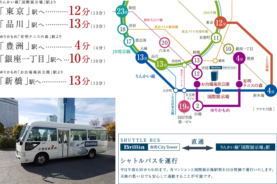 主要駅への所用時間マップ