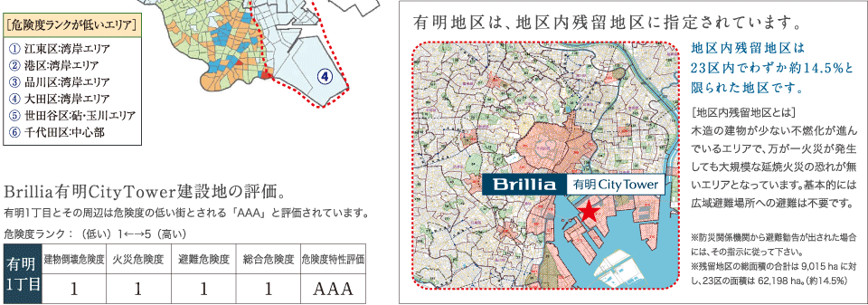 有明地区は、地区内残留地区に指定されています。