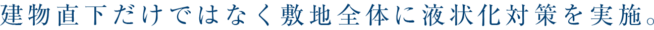 建物直下だけではなく敷地全体に液状化対策を実施。