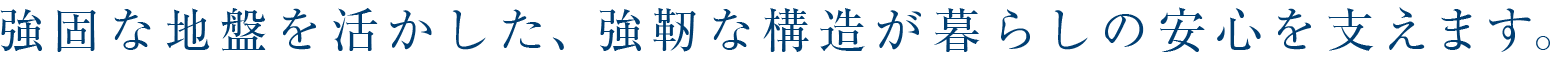 強固な地盤を活かした、強靭な構造が暮らしの安心を支えます。